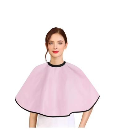 Noverlife Pink Makeup Cape, Shortie Comb-Out Beard Shaving Cape, Beauty Salon Styling Bib for Client, Barber Shop Shampoo Cloth Makeover Shawl for Cosmetic Artist Beautician Hairdresser Light Pink