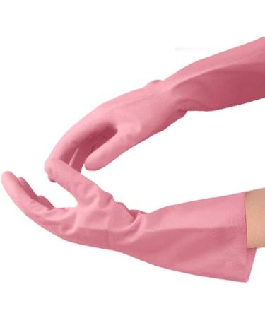 ESASAM Cleaning Gloves Rubber gloves glove kitchen pink (29 cm) dishwashing pot household velvet non-slip protective hand - Buy Online on GoSupps.com