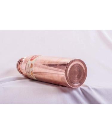 Pure Copper Handmade Drinking Water Bottle Vessel Flask Ayurvedic Health Benefits 900 ml | Includes Pitambari Cleaning Powder 30g - Buy Online on GoSupps.com