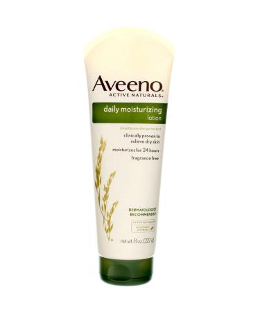 Aveeno Daily Moisturizing Body Lotion with Soothing Oat and Rich Emollients to Nourish Dry Skin Fragrance-Free 8 fl. oz (Pack of 2)
