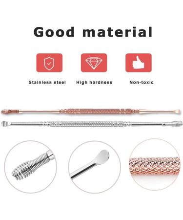 Stainless 360 Spiral Ear Wax Removal Spoon Set - Professional Double-Ended Ear Cleaner Kit with Brush & Storage Box (2PCS) - Buy Online on GoSupps.com