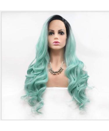 BGHJUE Wig Accessories Synthetic Hair Wig Natural Bangs Pixie Cut With Highlights For Women Fluffy Green Roll