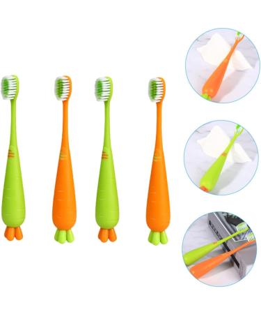 Minkissy Manual Toothbrush Set - 16 Pcs Carrot Design for Kids | Soft Fur Contour Oral Care Brushes - Buy Online on GoSupps.com