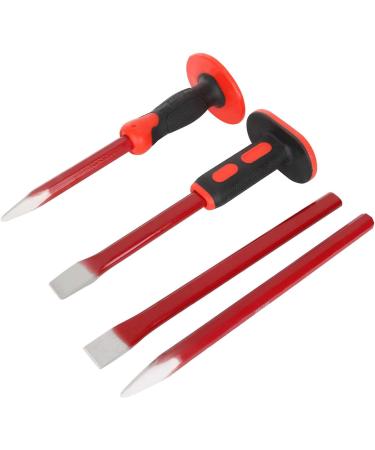 CYEAH 12 Inch Heavy Duty Masonry Chisel Set  4 PCS Chisels Set with Hand Protection  2 PCS Flat Chisel & 2 PCS Pointed Chisel for Concrete/Mason/Stone Demolishing Carving Splitting Breaking - Buy Online on GoSupps.com
