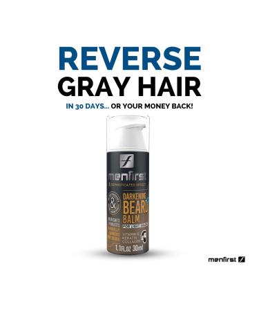 MENFIRST Darkening Beard Balm for Sensitive Skin | Gradually Covers White Hair | Leave-In Conditioner with Keratin Collagen & Vitamin E - 1.1 Fl Oz - Buy Online on GoSupps.com
