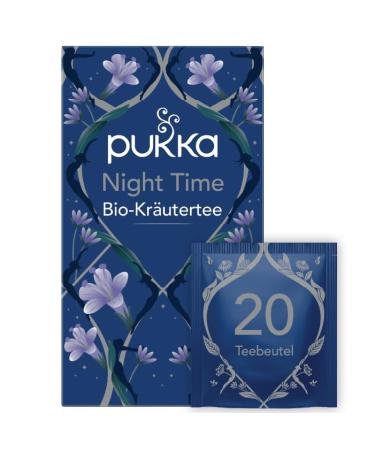 Pukka Organic Herbal Tea Night Time | Natural Sleep Tea with Chamomile Lavender Linden & Valerian | 4 Pack of 80 Tea Bags for Relaxation - Buy Online on GoSupps.com