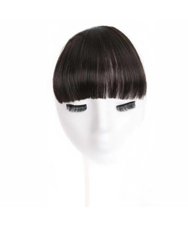 Bangs Clip in Bangs-Fake Bangs Hair Clip Dark Brown Clip on Bangs Real Human Hair Air Curtain Bangs for Women Clips Bangs Hair Extensions Fringe Curved Bangs for Women Curved Bangs for Daily Wear ( #1