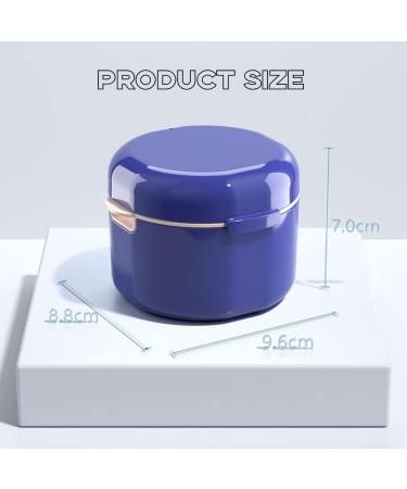 Binqilin Portable Denture Box for Artificial Teeth - Blue Storage Container with Sieve Basket for Cleaning & Bathing - Ideal for Soft Dentures - Buy Online on GoSupps.com