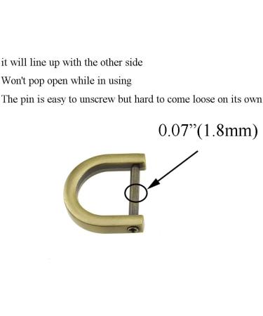 Hahiyo D-Rings with Screw Shackle Horseshoe U Shape Key Ring 9.2mm Inner Width - Bronze, 6 Pieces - Buy Online on GoSupps.com
