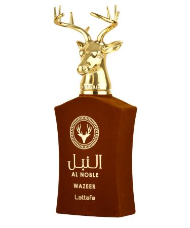 Lattafa Al Noble Wazeer Eau De Parfum Spray 3.4 Ounce (Unisex) Orange Vanilla 3.4 Fl Oz (Pack of 1)