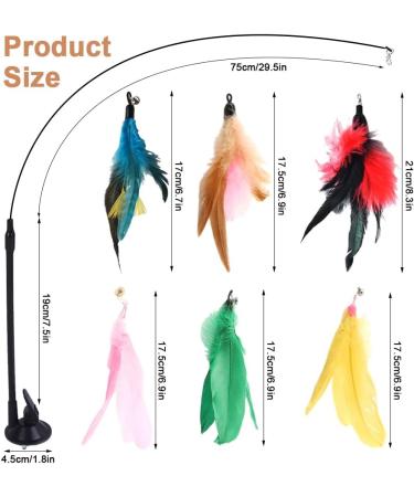 7 Interactive Cat Toys Springs Set | Suction Cup Fishing Toys with Bells & Feathers - Buy Online on GoSupps.com