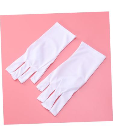 Housoutil 1 Pair Nail Anti Uv Glove Chinese Wooden Pillow Half-Finger Silicone Ear Display Glove Uv Shield Glove White Manicure - Buy Online on GoSupps.com