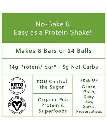 Keto Vegan Protein Bar Mix - No-Bake, 14g Protein/Bar. Gluten-Free & Grain-Free. Peas Love & Cocoa Flavor. Makes 8 Bars or 24 Protein Balls - Vegan Snack Option - Buy Online on GoSupps.com