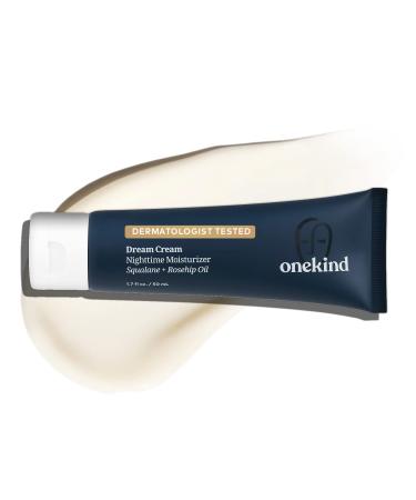 Onekind Dream Cream Nighttime Moisturizer | Multi-Corrective Anti-Aging Moisturizer with Squalane for the Face  Repairs Skin  Reduces Fine Lines  Forehead Wrinkles  Reduces Redness | For Men & Women
