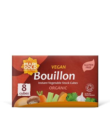 Marigold Health Foods Organic Vegetable Bouillon Regular 8 Cubes - Vegan & Gluten Free (Pack of 6)