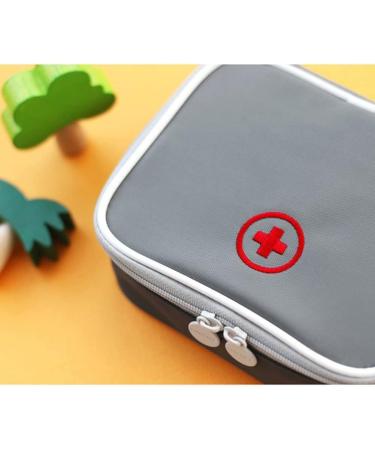 Easy Carry Mini Medicine Container - Travel-Friendly Multi-Pocket Design - 13x10x4cm - Gray - Buy Online on GoSupps.com