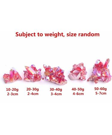 for 1Pc Red Electroplated Crystal Quartz Specimen Electroplating Crystal Clusters Decoration Gift Crystal Cluster (Color : 10 20g Red) - Buy Online on GoSupps.com