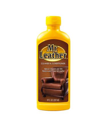 Mr. Leather Cleaner and Conditioner  Enriched Leather Conditioner  Leather Protector Liquid to Shine & Protect  Leather Cleaner for Car Interior, Furniture & More (8 oz) Liquid (8 oz.)