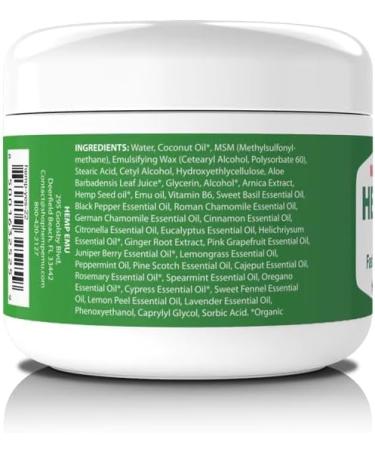 Hemp Emu Cream - Organic Hemp Oil Muscle Rub for Joint & Back Discomfort Relief - Premium Menthol & Eucalyptus - 4oz - Made in USA - Buy Online on GoSupps.com