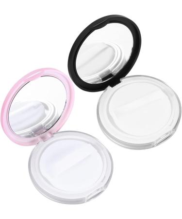 FRCOLOR 4 Sets Powder Puff Storage Box | Blusher & Foundation Case | DIY Makeup Powder Organizer | Portable Empty Powder Cases in Pink & Black - 7.5x7.5x1cm - Buy Online on GoSupps.com