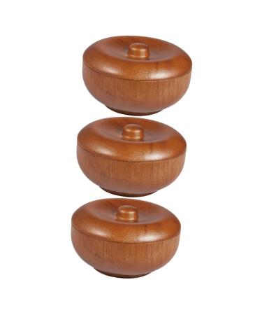 Magiclulu 3 pcs shaving bowl with lid men's suit men's writer Shaping soap shell from bamboo men shaving foam shaving foam shell man wooden bowl shaving wooden
