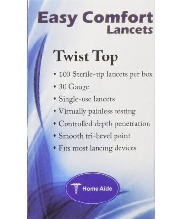 Easy Comfort 30 Gauge Lancets - 100 Lancets (2 Pack) | Twist Top Universal Design - Buy Online on GoSupps.com