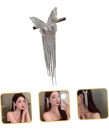 DOITOOL Butterfly Tassel Hair Clip Rhinestone Headpiece Butterflies Hairpins Rhinestone Hair Clip Hair Barrettes for Women Hair Clamp Clip Miss Rhinestones - Buy Online on GoSupps.com
