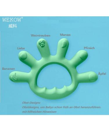 WEKOW Six Finger Silicone Teether - Pink Teeth Grinding Bite Bar for Infants | Shop Internationally - Buy Online on GoSupps.com