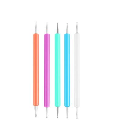Saterkali Women Nail Dotting Pen Professional Nail DIY Portable Waterproof Nail Art Pen compatible with Women Multicolor