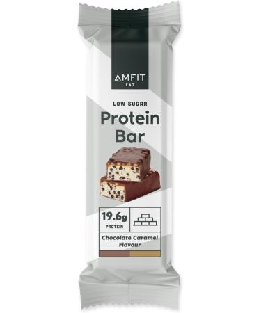Amfit Nutrition Sugar-Free Protein Bars - Chocolate Caramel 60g x 12 Pack | Healthy Snack for Weight Management - Buy Online on GoSupps.com