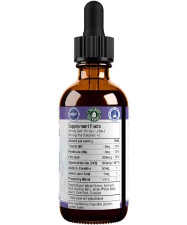 Nervestra Nerve Health Support Supplement | Fast-Absorbing Herbal Liquid - Turmeric White Willow Bark B-Vitamins & More for Optimal Nerve Function - Buy Online on GoSupps.com