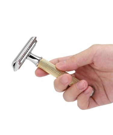 Classic Manual Razor for Men - Gold Double-Edged Safety Shaver with Metal Handle | Perfect Gift for Smooth Scratch-Free Shaving - Buy Online on GoSupps.com