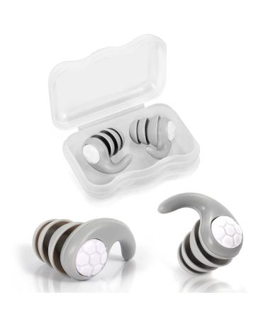 Swimming Ear Plugs  Soft Reusable Waterproof Ear Plugs Silicone Noise Reduction Earplug for Adults Swimming Surfing Showering for Quiet Studying (Grey)