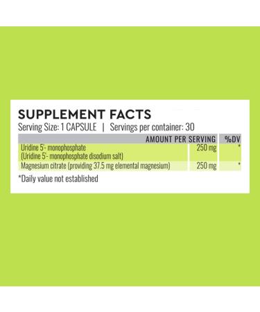 URIDINE 250 MG (30 Capsules) - Premium Dietary Supplement for Cognitive Performance Neuronal Synapses Uridine Magnesium 1 Month Pack - Buy Online on GoSupps.com