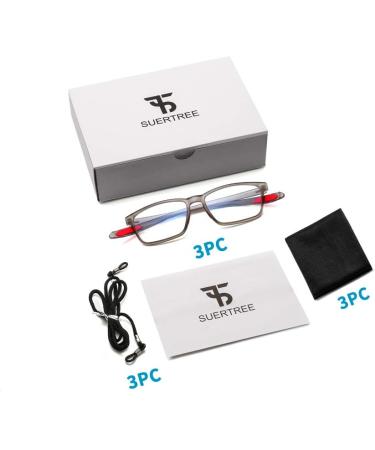 Suertree 3 Pack Blue Light Filter Reading Glasses - TR90 Frame 1.5x Dioptria UV Protection for PC & Gaming - Unisex - Buy Online on GoSupps.com