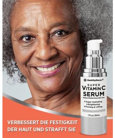 Super Vitamin C Hyaluronic Serum for Women: Super Vitamin C Hyaluronic Serum Face for Women Over 50+ - Anti-Ageing Hyaluronic Acid Serum for Face - Moisturising Lifting White - Buy Online on GoSupps.com