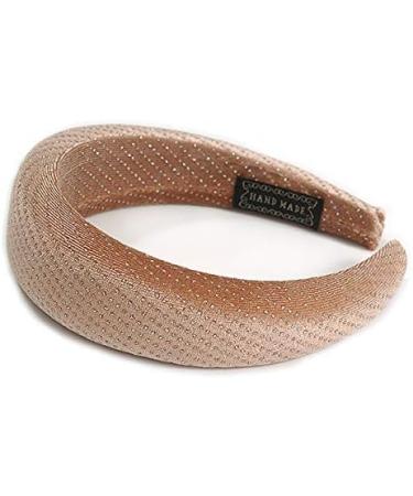 Retro Thicken Padded Velvet Glitter Wide Chunky Hair Band/Headband/Alice Band in Mink Colour - Buy Online on GoSupps.com