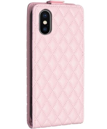 Luxury Pink Leather Case for iPhone X/XS | Foldable Magnet Card Compartment | VQWQ 5.8 Protective Cover - Buy Online on GoSupps.com