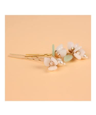 Elegant Hairpins with Flower and Pearls Decorative Hair Clips for Women Flower Bobby Pins for Wedding Formal Dinner and Party