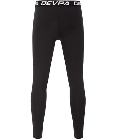 DEVOROPA Boys Compression Leggings - Quick Dry Youth Sports Tights, Basketball Base Layer | Black, Medium - Buy Online on GoSupps.com