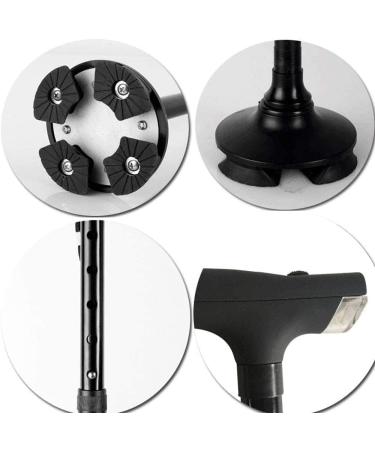 Adjustable Adjustable Crutches Folding Walking Cane with LED Light Pivoting Quad Base Adjustable Walking Stick for Man/Woman Older Parent's Gift - Buy Online on GoSupps.com
