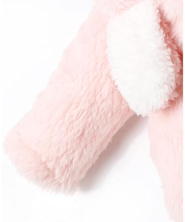 Haokaini Newborn Bear Warmer Snowsuit | Hooded Cotton Fleece Romper for Baby Girls Boys 3-6 Months - Pink - Buy Online on GoSupps.com