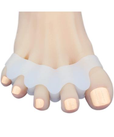 Jycch 2 pieces of gel toe separators for overlapping toes silicone corrector toe spacers for feet toe corrector for hammer toe crooked toes