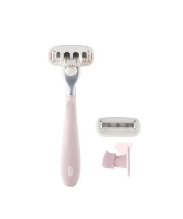 Juno & Me-Razor Basic-Kit Premium 5-Blade Razier | Wall bracket + 1 replacement blade for intimate area + body of women |prevents shaving pimplesVegan razor ladies color cotton candy - Buy Online on GoSupps.com