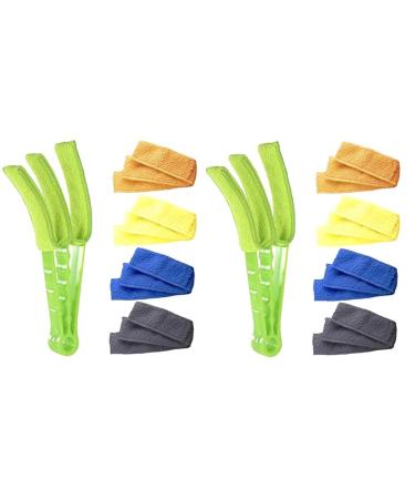 korvre 2Pcs Window Blind Duster Brush Kit Blind Cleaning Tools for Window Shutters Blind Air Conditioner Jalousie Dust Green