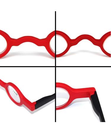 Shop Inlefen Mini Reading Glasses - Pack of 2 Retro Round Black & Red 250.0 | Stylish Spring Hinges International Shipping Available - Buy Online on GoSupps.com