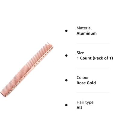 kuou Professional Aluminum Metal Salon Comb Heat-resistant Anti-static Hair Comb for Hair Cutting Styling & Grooming Rose gold - Buy Online on GoSupps.com