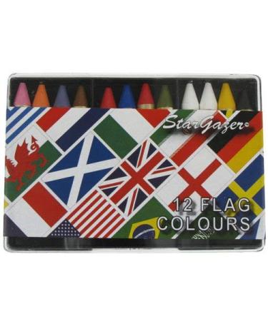 12 Colors Face Paint Set Flag Edition Perfect face and body paint for sporting events.