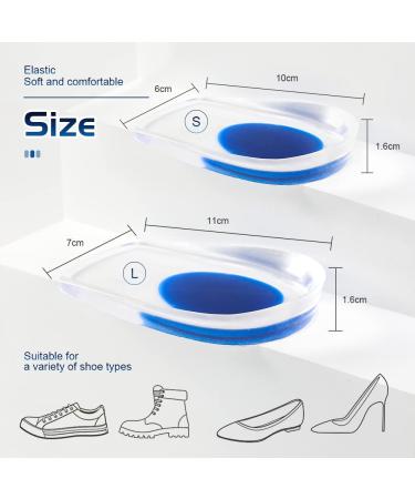 Buy Gel Heel Pillow & Silicone Heel Cushion for Plantar Fasciitis - Jaubs Blue EU 40-45 (2 Pairs) - Comfort & Support for Men & Women - Buy Online on GoSupps.com