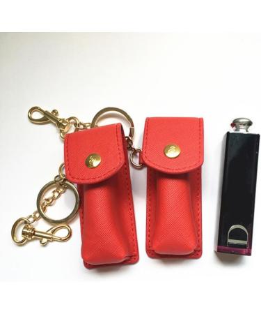 Lipstick Keychain Holder | Lip Balm Keychain | 2pcs Red Pouch Bags for Women | Purse Storage Solutions - Buy Online on GoSupps.com